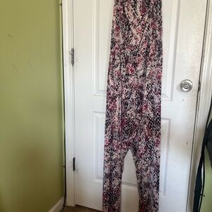 Women's Pink and Black Jumpsuit